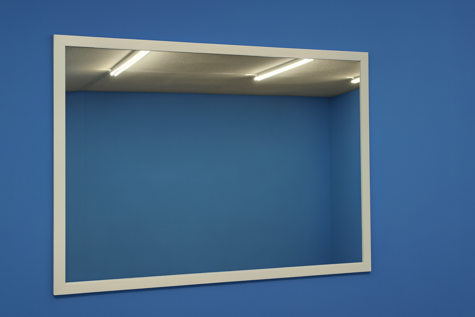 White PVC mirror frame